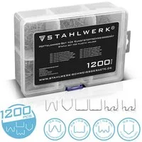 STAHLWERK Reparatur-Set Klammer Set für Kunststoff-Schweißgeräte 1.200, Set, 7-St., Set, Geeignet für den professionellen Smart-Repair-Einsatz