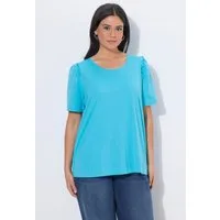 Ulla Popken T-Shirt T-Shirt Rüsche A-Linie Rundhals Halbarm