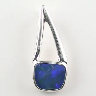 935 Silber Anhänger mit 1,74 ct. Black Crystal Opal – Eleganter Designer-Anhänger mit Black Crystal Opal aus Lightning Ridge