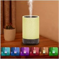 MOPUEA Luftbefeuchter Aroma Diffuser Nachtlicht Multifunktion Ultraschall-Technologie, Aromatherapie ARIA Aroma Diffuser Dunkles Holz