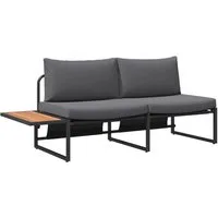 vidaXL Loungesofa Garten-Sofa mit Kissen Anthrazit 200,5 x 70 x 85,5 cm Stahl, 1 Teile