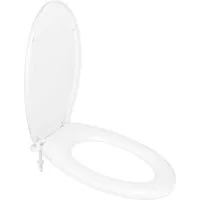BigDean WC-Sitz Toilettensitz oval weiß Toilettendeckel Klo-Deckel Einfache Montage (Set, 1-St., WC-Sitz), Klassisches Design, Schlicht, Einfache Montage, Wasserabweisend