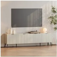 en.casa TV-Schrank »Nand« mit 4 Türen geriffelt 180 x 35 x 51 cm Sandfarben