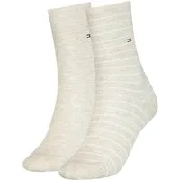 Tommy Hilfiger Socken TH WOMEN SOCK 2P SMALL STRIPE (2-Paar, 2 Paar) mit schmalem Rippenbündchen, meliert, gestreift