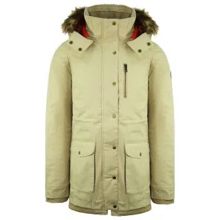 Vans von der Wand Langarm Reißverschluss auf Kapuze Beige Damen Parka Jacke VX1TE62