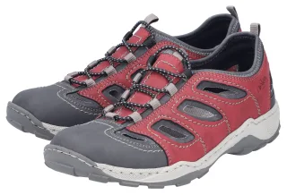 Rieker Slipper Trekking Schuh, Sandale, Sommerschuh mit praktischem Gummizug
