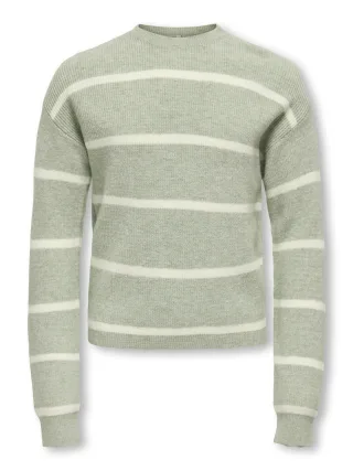 KIDS ONLY - KOGFRANCA LIFE SHORT L/S STRIPE KNT NOOS Desert Sage - Gr. - 140