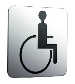 emco system 2 Türschild zum Aufkleben "Rollstuhlfahrer", chrom, 357600003 357600003