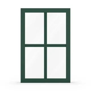 Sprossenfenster in Grün, PVC-Alu, aluplast IDEAL TwinSet 4000, RAL 6005 Moosgrün, Helima-Sprossen, 800 x 1200 mm