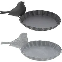 HAC24 Vogeltränke Vogelbecken Vogelbad Vogel Wasserschale Wasserstelle Wasserspender, Metall Ø 12 cm