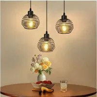 Nettlife Pendelleuchte Schwarz Esstisch Vintage Metall E27 Hängelampe Retro Hängeleuchte, LED wechselbar, für Esstisch Küche Esszimmer Wohnzimmer Arbeitszimmer Büro