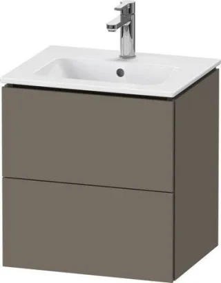 Duravit L-Cube Waschtischunterbau wandhängend Flanell Grau Seidenmatt 520x421x550 mm - LC621809090 LC621809090