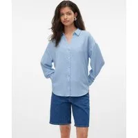 Vero Moda Langarmbluse VMMELANEY QUEENY LS SHIRT WVN NOOS Kunstfaser, loose fit