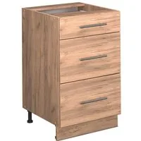 Vicco Unterschrank Fame-Line, Goldkraft Eiche/Goldkraft Eiche, 50 cm ohne Arbeitsplatte (1-St)