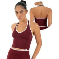 Smilodox Sport-BH Theda, Sport Top Damen Shaped Fit, Seamless, Gym & Freizeit Halterneck, V-Ausschnitt, Seamless, Stretch, Kontrastdetails