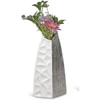 formano Tischvase Tischvase White Silver Relief, Mehrfarbig B:11cm H:20cm Porzellan