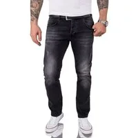 Rock Creek Straight-Jeans Herren Jeans Stonewashed Schwarz RC-2101