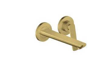 Hansgrohe 2-Loch WTA Wand Unterputz Axor Citterio C mit Auslauf 195 mm Cubic cut polished gold opt 49111990