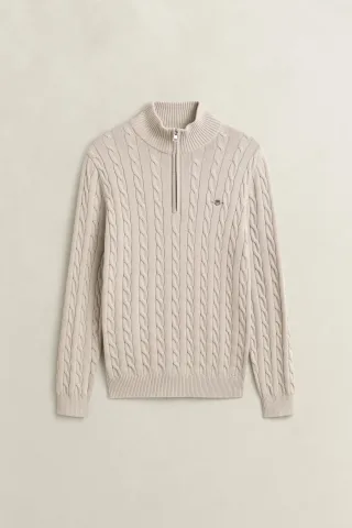 GANT - Zopfstrick Troyer aus Baumwolle Beige - Gr. - M