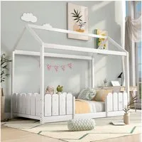 Flieks Kinderbett (1-tlg), Hausbett Kiefernholz 90x200cm ohne Matratze