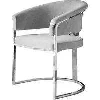 Lookway Polsterstuhl MOUNIR SILVER mit einem silberfarbenen, verchromten Gestell