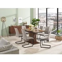 HELA Essgruppe Ariana, Esstisch mit 6 Stühlen, ausziehbarer Küchentisch, (Set, 7-tlg., 1 Tisch ausziehbar / 6 Stühle), Tisch 120-160cm, 6 Stühle mit hoher Belastbarkeit