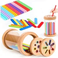Flintry Lernspielzeug Montessori Spielzeug ab 3Jahr, Baby Spielzeug,Farbe Sortierspiel, Kleinkind Sensorik Spielzeug Baby Motorikspielzeug Holzspielzeug