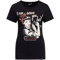 QueenKerosin Print-Shirt I can serve you (1-tlg) mit plakativem vintage Front Print