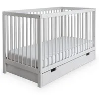 Ehrenkind Babybett PUR aus massivem Buchenholz, flexibel höhenverstellbar, Gitterbett, Kinderbett 9-Fach höhenverstellbar mit entnehmbaren Stangen Baby Bett