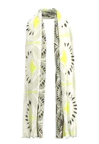 FRANK WALDER - Schal NOS mit floralem Print lime green/khaki/ecru - Gr. - 0