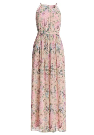 SWING - Abendkleid aus floral bedrucktem Chiffon mit Zierträgern rose/multi - Gr. - 36