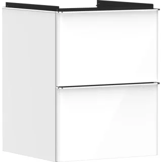 hansgrohe Xelu Q Waschtischunterschrank 54019000 480x605x475mm, für Handwaschbecken, 2 Schubladen, weiß hochglanz, chrom