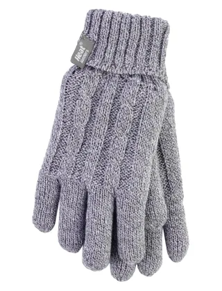 Heat Holders - Womens Cable Knit 2.3 tog Handschuhe für den Winter