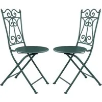 HTI-Living Gartenstuhl Gartenstuhl 2er-Set Oleander Metall Grün (Set, 2 St)