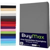 Buymax Spannbettlaken Wasserbett Spannbettlaken für Boxspringbetten Matratzen bis 35 cm Höhe, Jersey, Gummizug: Rundumgummi, (1 Stück), Spannbetttuch 97% Baumwolle, 3% Elasthan, atmungsaktiv, 40 cm Steghöhe