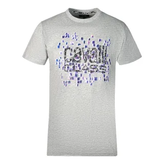 Cavalli Class Skalen Design Logo Graues T-Shirt