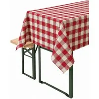 texpot Tischdecke Tischdecke 2 cm Karo chili-weiß 100% Baumwolle Landhaus Tischdecken (1-tlg)