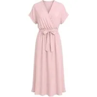 ITALY VIBES Sommerkleid - Lockeres einfarbiges Maxi-Kleid - Wickelkleid Damen ONE SIZE - passend für Größen S-L
