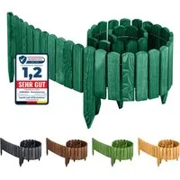 Garronda Rasenkante Beeteinfassung Holz Rollzaun Flexibler Rollborder Länge: 2m GD-0046