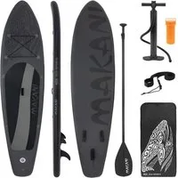 ECD Germany SUP-Board Stand Up Paddle Board aus PVC Paddelboard Paddling Board, Stand-Up Paddle-Board, SUP Board 320x80x15 cm 120 kg Traglast rutschfest schwarz inkl Zubehör