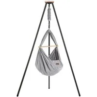 Stubenbett Federwiege Bio Grey mit Tipi Anthrazit