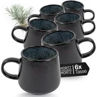 Moritz & Moritz Tasse SOLID Kaffeebecher 6er - Anthrazit, 6-tlg., Steinzeug, aus Steinzeug