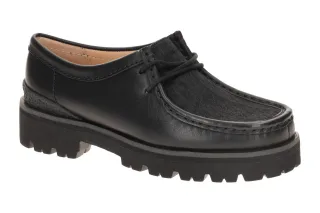 Clarks Walla Yukoner 26186505 4 Damenschuhe Schwarz Plateau Mokassin