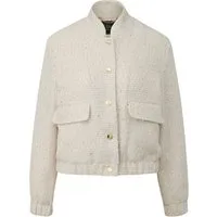 s.Oliver BLACK LABEL Wolljacke natur,Casual,Polyester,Unifarben,Stehkragen,Lang,Gerade
