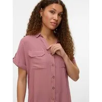 Vero Moda Kurzarmbluse VMBUMPY S/S SHIRT WVN GA NOOS Viskose, regular fit