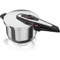 Arendo Schnellkochtopf 6 Liter Edelstahl Dampfkochtopf mit Sicherheitssystem, 2x Druckstufen, Edelstahl (1-tlg), Dampfgaren, Einkochen, Für Induktionsherde, Gasherde und Ceranfelder