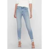 ONLY Ankle-Jeans ONLBLUSH MID SK ANK RAW mit leicht ausgefranstem Beinabschluss