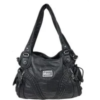 Taschen4life Schultertasche Damen Handtasche 1555-3, Schultertasche mit extra Trageriemen, Alltagstasche