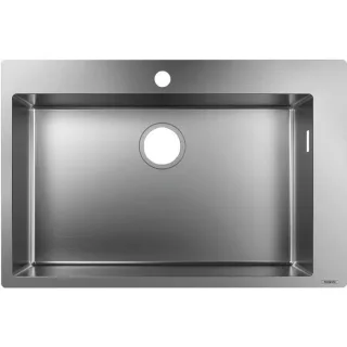 Hansgrohe S711-F660 Einbauspüle 43302800 edelstahl, 1 Hauptbecken, Hahnloch vorgebohrt