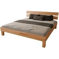 MeinMassivholz Massivholzbett PALMA Kernbuche (Verfügbar als Einzelbett & Doppelbett), Kopfpaneel, Standardmaße & Sonderlängen, Natur geölt, Made in Germany